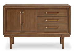 Brown mid-century dining sideboard, front view - 5