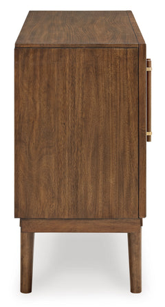 Brown mid-century dining sideboard, side profile - 6