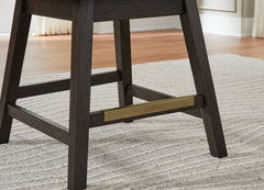 Beige / Dark Brown / Set of 2 Counter Stools, product view 3; included: 2 matching counter stools; all other furniture and accessories excluded - 8