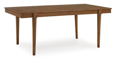 Brown removable-leaf dining table, table with leaf removed - 2