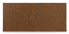 Brown removable-leaf dining table, tabletop view - 6
