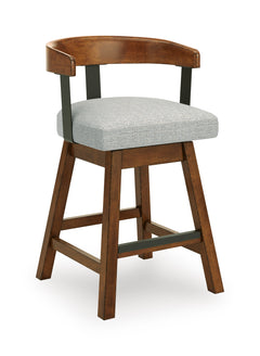Medium Brown / Counter Height — Set of 2 Stools, angle view; matching pair included; additional furniture and accessories excluded - 1