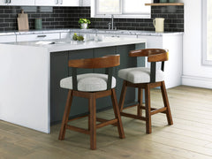 Medium Brown / Counter Height — Set of 2 Stools, additional product view; matching pair included; additional furniture and accessories excluded - 3