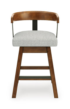 Medium Brown / Counter Height — Set of 2 Stools, front view; matching pair included; additional furniture and accessories excluded - 7