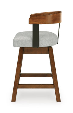 Medium Brown / Counter Height — Set of 2 Stools, alternate side view; matching pair included; additional furniture and accessories excluded - 8
