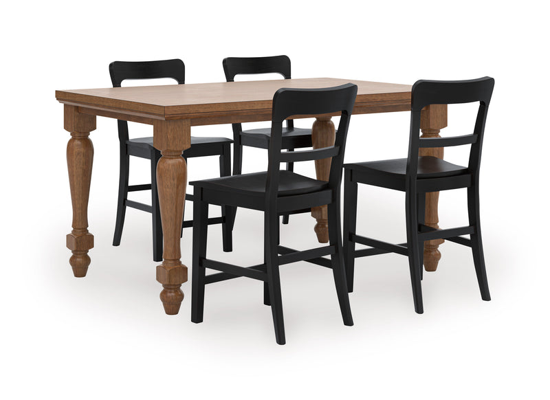 Brown Wood Counter-Height Table with Matching Seating Options