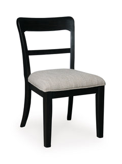 Black / Set of 2 Low-Back Cushioned Dining Chairs, product view 3; includes set of 2 low-back cushioned dining chairs; display cabinets and decorative accessories excluded - 31