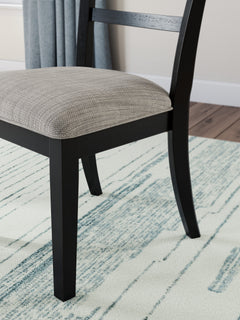 Black / Set of 2 Low-Back Cushioned Dining Chairs, product view 5; includes set of 2 low-back cushioned dining chairs; display cabinets and decorative accessories excluded - 33