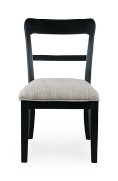 Black / Set of 2 Low-Back Cushioned Dining Chairs, product view 6; includes set of 2 low-back cushioned dining chairs; display cabinets and decorative accessories excluded - 34