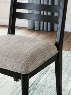 Black / Set of 2 Tall-Back Cushioned Dining Chairs, product view 5; includes set of 2 tall-back cushioned dining chairs; display cabinets and decorative accessories excluded - 75