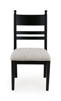 Black / Set of 2 Tall-Back Cushioned Dining Chairs, product view 6; includes set of 2 tall-back cushioned dining chairs; display cabinets and decorative accessories excluded - 76