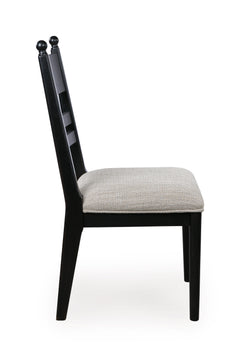 Black / Set of 2 Tall-Back Cushioned Dining Chairs, product view 7; includes set of 2 tall-back cushioned dining chairs; display cabinets and decorative accessories excluded - 77