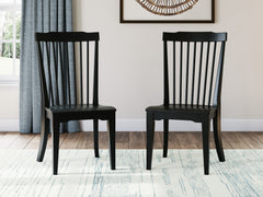 Black / Set of 2 Wood Dining Chairs, product view 2; includes set of 2 wood dining chairs; display cabinets and decorative accessories excluded - 8
