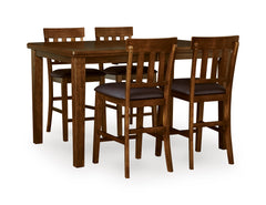 Medium Brown / Table + 4 Fixed Counter Stools, product view 1; includes 1 table; 4 fixed counter stools; other furniture and accessories excluded - 16