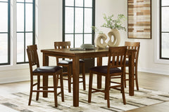 Medium Brown / Table + 4 Fixed Counter Stools, product view 3; includes 1 table; 4 fixed counter stools; other furniture and accessories excluded - 18