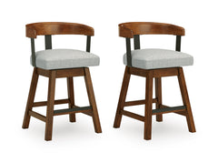 Medium Brown / Set of 2 Swivel Counter Stools, product view 1; includes 2 swivel counter stools; other furniture and accessories excluded - 25