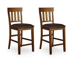 Medium Brown / Set of 2 Fixed Counter Stools, product view 1; includes 2 fixed counter stools; other furniture and accessories excluded - 8