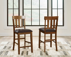 Medium Brown / Set of 2 Fixed Counter Stools, product view 2; includes 2 fixed counter stools; other furniture and accessories excluded - 9