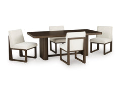 Burnished Brown / Off White / Table + 4 Wood-Frame Side Chairs, product view 2; includes table + 4 wood-frame side chairs; servers cabinets and decorative accessories excluded - 13
