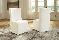 Off White / Set of 2 Tall Upholstered Side Chairs, product view 2; includes set of 2 tall upholstered side chairs; servers cabinets and decorative accessories excluded - 20