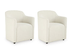Off White / Set of 2 Caster Armchairs, product view 1; includes set of 2 caster armchairs; servers cabinets and decorative accessories excluded - 25