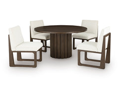Burnished Brown / Off White / Table + 4 Wood-Frame Side Chairs, product view 2; includes table + 4 wood-frame side chairs; servers cabinets and decorative accessories excluded - 12