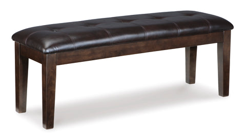 Button-Tufted Faux Leather Dining Bench