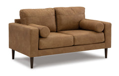 Caramel Upholstered Seating, loveseat angle view - 6