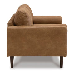 Caramel Upholstered Seating, loveseat side view - 9