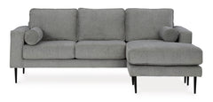 Charcoal Upholstered Seating, sofa chaise front view - 3