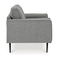 Charcoal Upholstered Seating, loveseat side view - 9