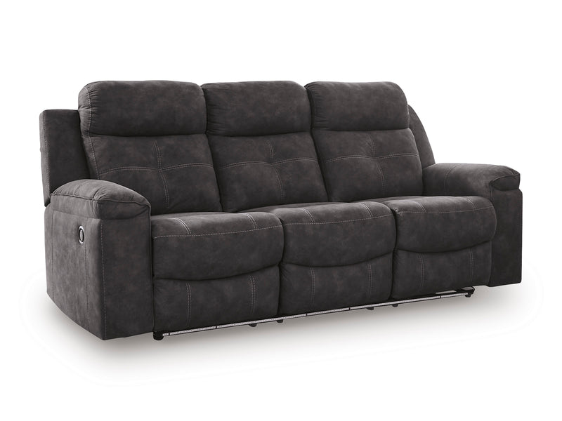 Charcoal Manual Reclining Sofa, Console Loveseat and Chair with LED Lighting