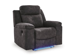 Charcoal LED Manual Reclining Seating, recliner chair blue LED setting - 19