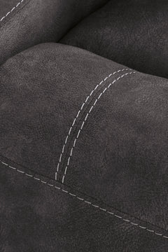 Charcoal LED Manual Reclining Seating, upholstery stitching detail - 24