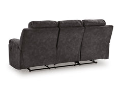 Charcoal LED Manual Reclining Seating, sofa back view - 3