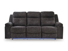 Charcoal LED Manual Reclining Seating, sofa white LED setting - 6