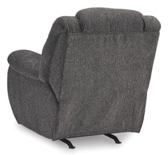 Charcoal Performance Fabric Reclining Seating, rocker chair back view - 13