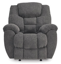 Charcoal Performance Fabric Reclining Seating, rocker chair front view - 14