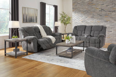 Charcoal Performance Fabric Reclining Seating, three-piece seating; tables and decor excluded - 18