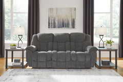 Charcoal Performance Fabric Reclining Seating, sofa room setting; accessories excluded - 19