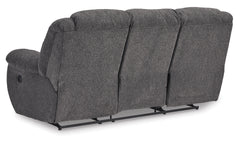Charcoal Performance Fabric Reclining Seating, sofa back view - 3
