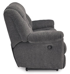 Charcoal Performance Fabric Reclining Seating, sofa side view - 5