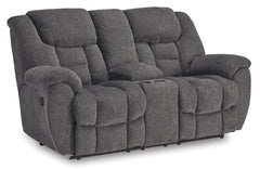Charcoal Performance Fabric Reclining Seating, console loveseat upright angle - 6