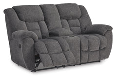 Charcoal Performance Fabric Reclining Seating, console loveseat reclined angle - 7