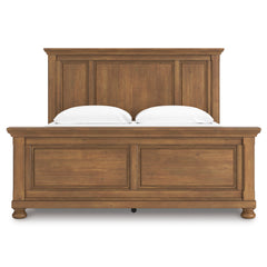 Medium Brown Bed King, view 2; exact selected furniture; mattress foundation bedding and accessories excluded - 11