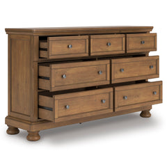 Medium Brown Dresser, view 2; exact selected furniture; mattress foundation bedding and accessories excluded - 30