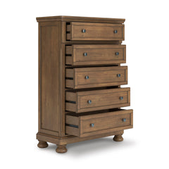 Medium Brown Chest, view 2; exact selected furniture; mattress foundation bedding and accessories excluded - 32