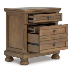 Medium Brown Nightstand, view 2; exact selected furniture; mattress foundation bedding and accessories excluded - 34