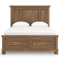 Medium Brown Bed Queen, view 2; exact selected furniture; mattress foundation bedding and accessories excluded - 2