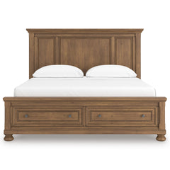 Medium Brown Bed California King, view 2; exact selected furniture; mattress foundation bedding and accessories excluded - 22